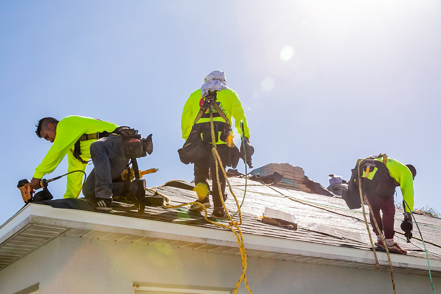 roofers replacing old roof