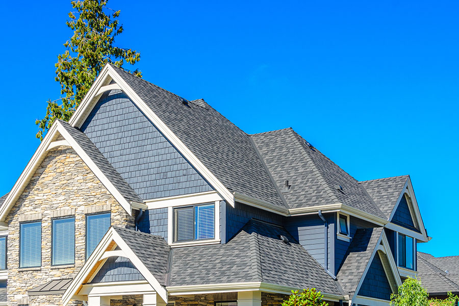 house with grey roof